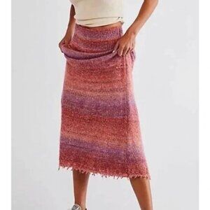 Free People Leanna Knit Maxi Skirt Sweet Sunset Combo Size S